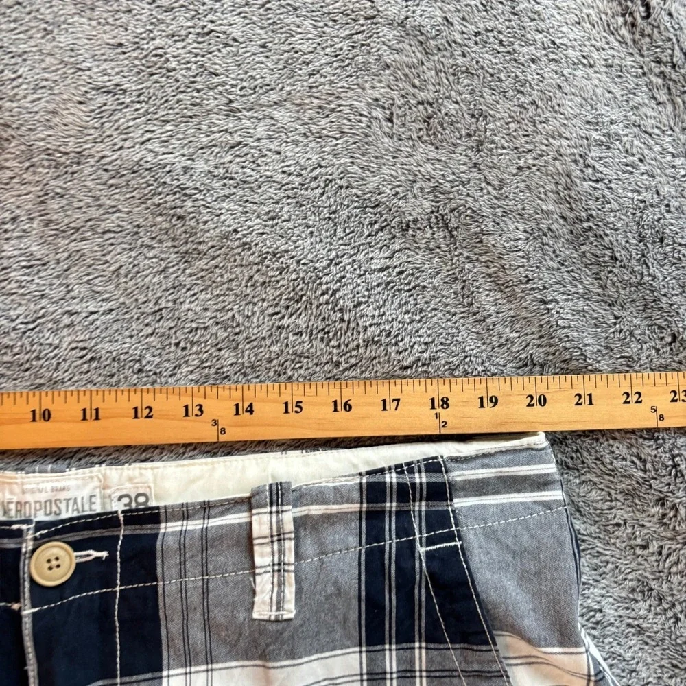 Aeropostale Men Plaid Flat Front Shorts Y2K Size 38 (fits like 40) Chino 19664